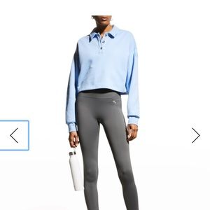 NWT Alo Yoga Polo Henley Pullover Tile Blue Large